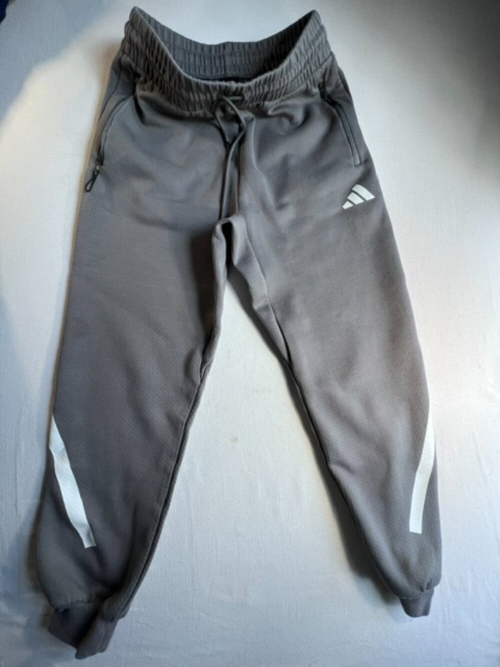 Adidas athletic performance training pants grey casual utility warm up jogger Sm